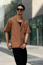 پیراهن یقه انگلیسی پارچه لینن - Image 3