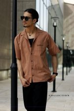 پیراهن یقه انگلیسی پارچه لینن - Image 2