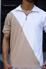 تیشرت نیم زیپ پارچه بیسکوییتی